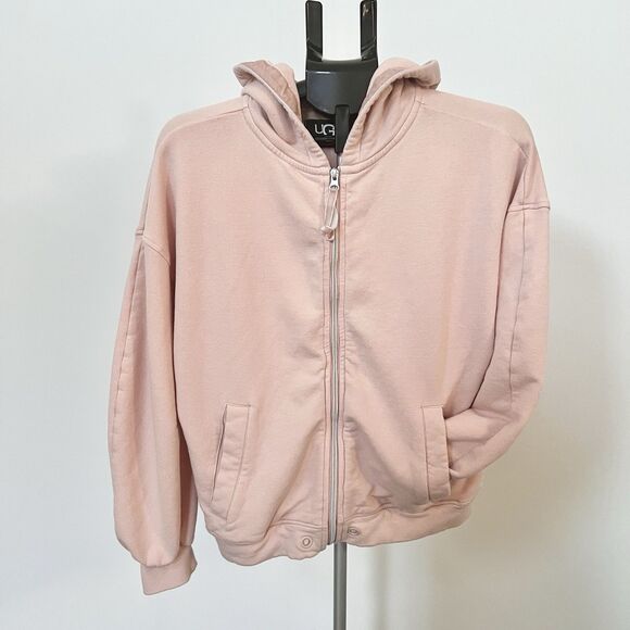 UGG Women’s Abbi Half Moon Zip Hoodie Jacket Peach Pink Size Small Very GUC Hood - Picture 6 of 10